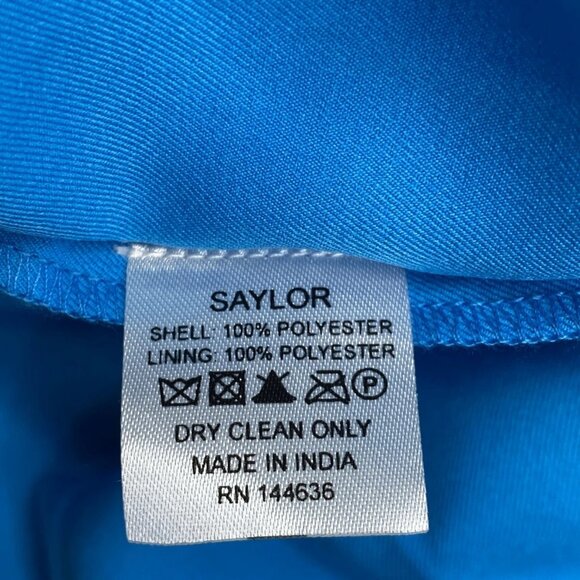 NEW SAYLOR Kirstie One-Shoulder Draped Satin Mini Dress Cerulean Blue Size S - Picture 2 of 10